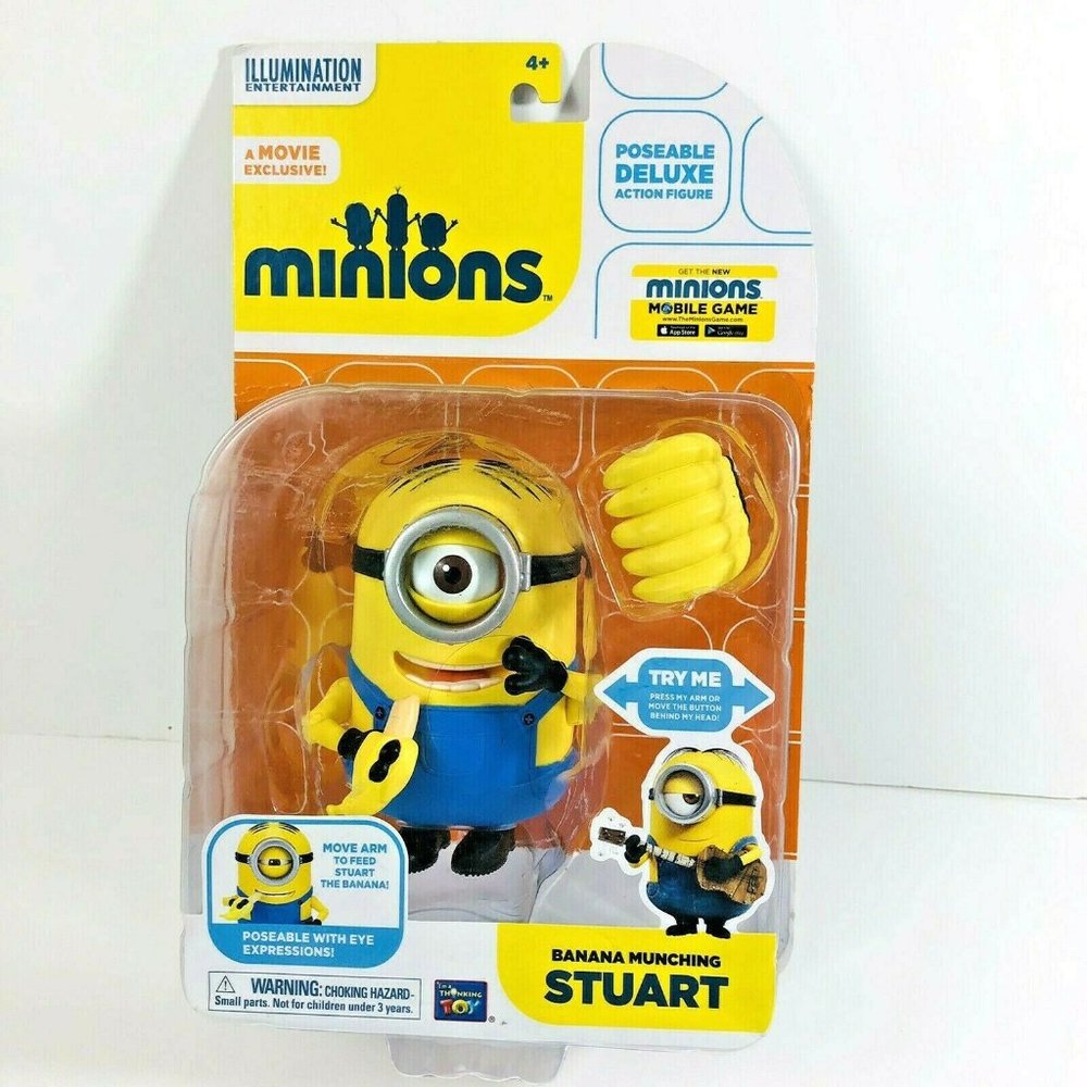 Minions Movie Banana Munching Stuart Action Figure